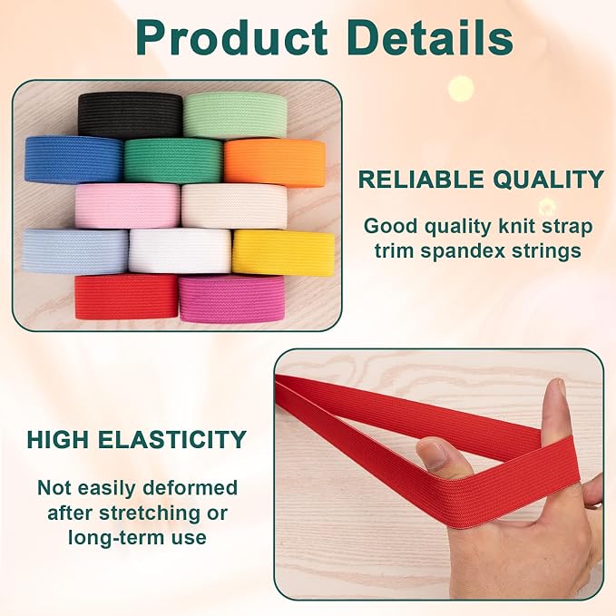 Airisoer 12 Rolls 1 Inch Elastic Band - Image 3