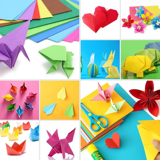 Granhoolm 300 Sheets Origami Paper, 20 Colors Origami Paper 5x5 inch,Double Sided Color Oragami Papers for Paper Artists,Craft Enthusiasts,Kids DIY School Arts Crafts