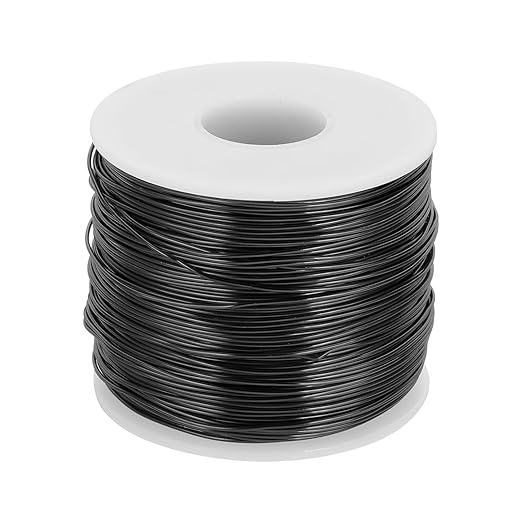 MECCANIXITY 18 Gauge Anodized Aluminum Craft Wire Bendable Bonsai Training Wire 492 Feet 1mm for Sculpting Crafts Wreath Floral Beading Jewelry Making, Black