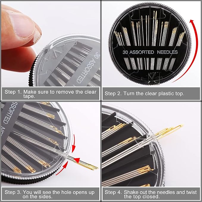 60Pack Sewing Needles for Hand Sewing Repair, 6 Sizes Assorted Needles - Image 4