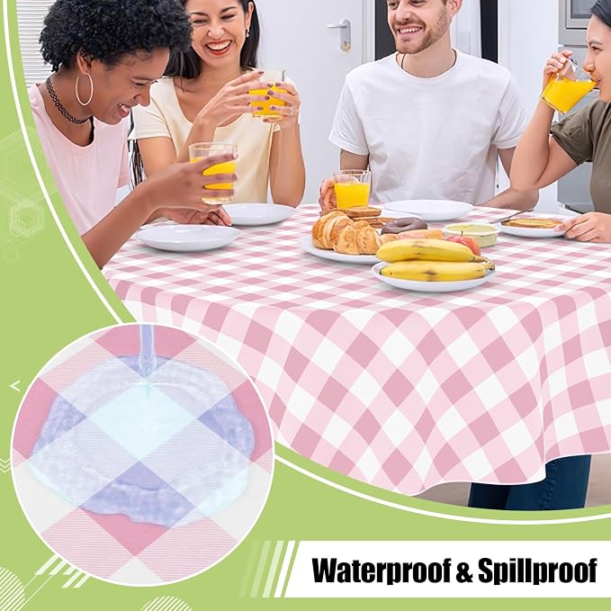 Smiry Plastic Table Cloth, Waterproof Vinyl Tablecloth - Image 2