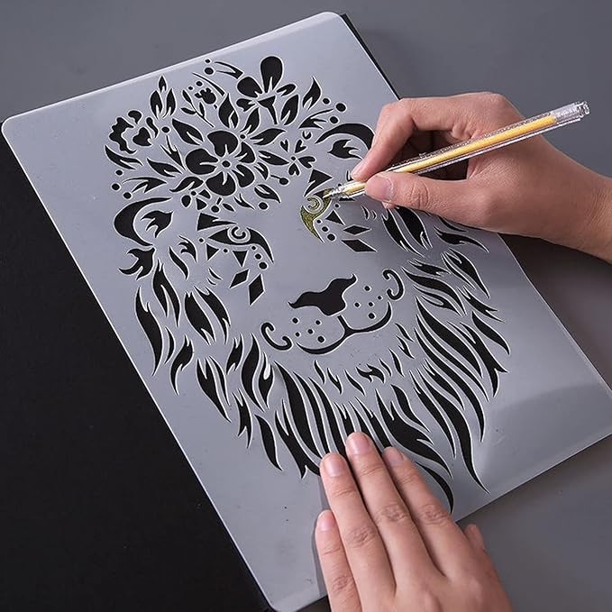 10 Pack 7.5 Mil Blank Stencil Sheets 12 x 24 inch Mylar Sheet Milky Translucent PET Blank Stencil Making Sheet Blank Mylar Templates for DIY Art Craft, Cricut, Silhouette, Template Material