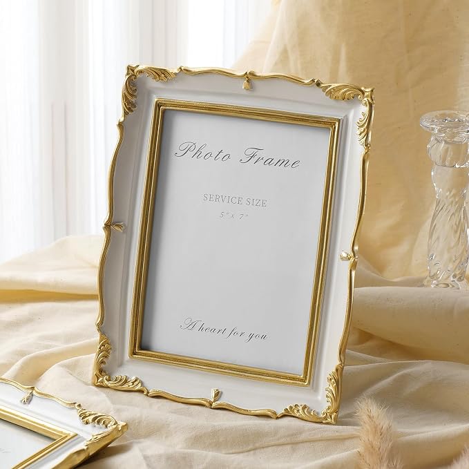 Cuspin 5x7 Vintage Picture Frame, Ornate Wedding Picture Frame - Image 8
