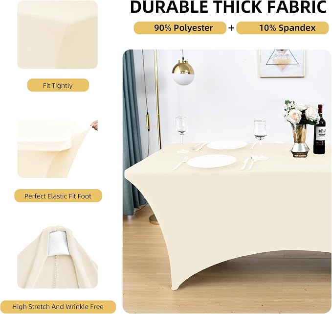10-Pack 6ft Spandex Table Covers - Image 2