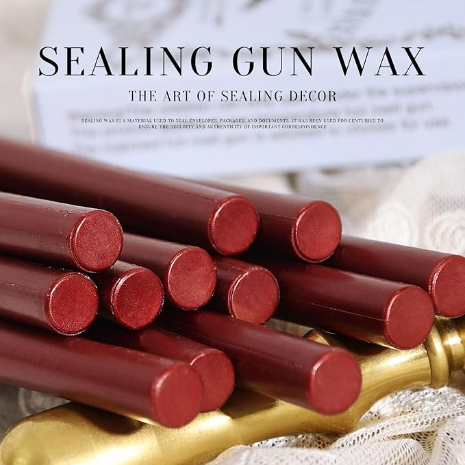 Glue Gun Sealing Wax Stick - Metallic Red for Large Glue Gun, Great Decor for Letter, Wedding Invitations, Cards Envelopes, Snail Mails, Wine Packages, Gift Wrapping