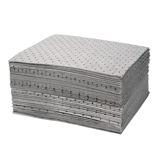 FlashDry - Universal Spill Absorbent Pads (100 Pads per Container) | 17.5” x 13.5” x 2mm Oil and All Purpose Premium Liquid Pads Packed in a Convenient Sturdy Dispensing Box (1)
