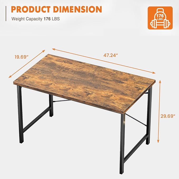 Sweetcrispy 47-Inch Small Computer Desk - Image 3