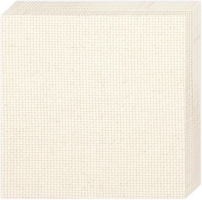 10 PCS Punch Needle Fabric | Pre-Cut Natural Cotton Tufting Cloth Monks Cloth by Nitelemn