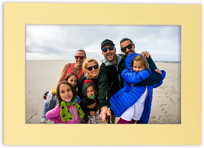 11x14 Mat for 8.5x11 Photo - Precut Soft Yellow Picture Matboard for Frames 11 x 14 Inches - Bevel Cut to Display Art 8.5 x 11 Inches - Acid Free Pack of 25 MATS with Backing Boards & Clear Bags