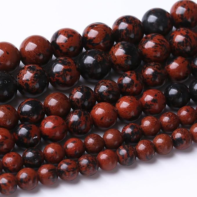 60PCS 6MM Red Black Jasper Stone Beads Energy Healing Beads for DIY Jewelry Bracelet Necklace Making for Jewelry Making 15Inch