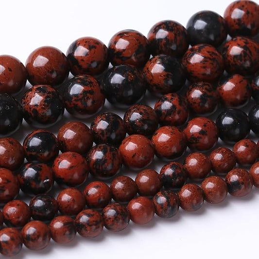 60PCS 6MM Red Black Jasper Stone Beads Energy Healing Beads for DIY Jewelry Bracelet Necklace Making for Jewelry Making 15Inch