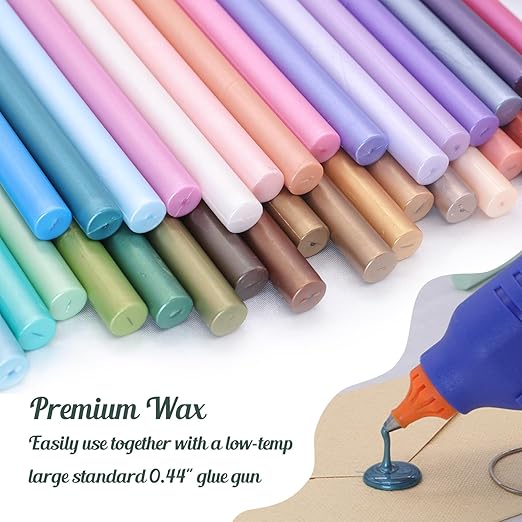 Green Sealing Wax Sticks, WASOHLING 20Pcs Glue Gun Wax Seal Sticks for Wax Seal Stamp, Green Wax Seals for Wedding Invitation Envelope Letter Seals, Craft Adhesive (Mini Size)