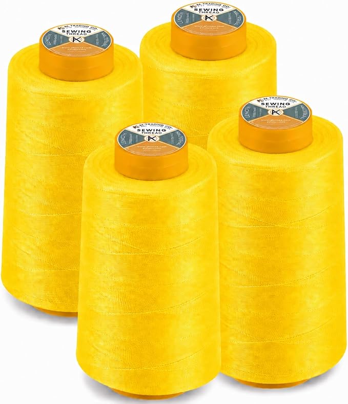 AK TRADING CO. 4-Pack Dark Yellow All Purpose Sewing Thread Cones of High by Fabrics%7CEventDecor%7CCrafts%7CUpholsteryFoam