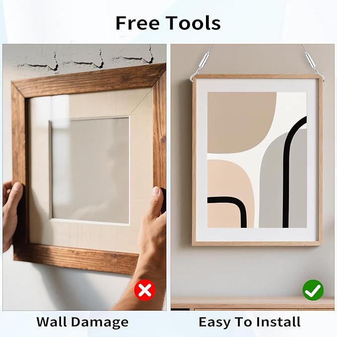 2 Pcs Heavy Duty Picture Hanging Wire Kit Adjustable Stainless Steel Wire Rope 1.5m x1.5mm Picture Frame Hang Kit with Hooks Heavy Duty Hardware Hold Up to 66lbs for Hanging Artwork Mirrors Painting