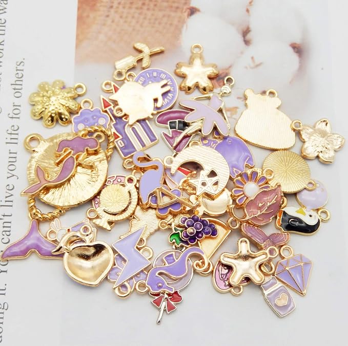 30pcs Mixed Enamel Charms Pendants - Image 3