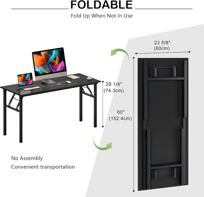 Need Folding Computer Desk, Large 60 inches Folding Table - Image 4