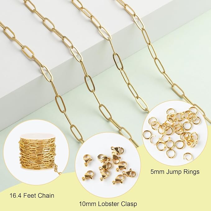 SMYHTGLIF 5 Meters Gold Chain Bulk - Image 2