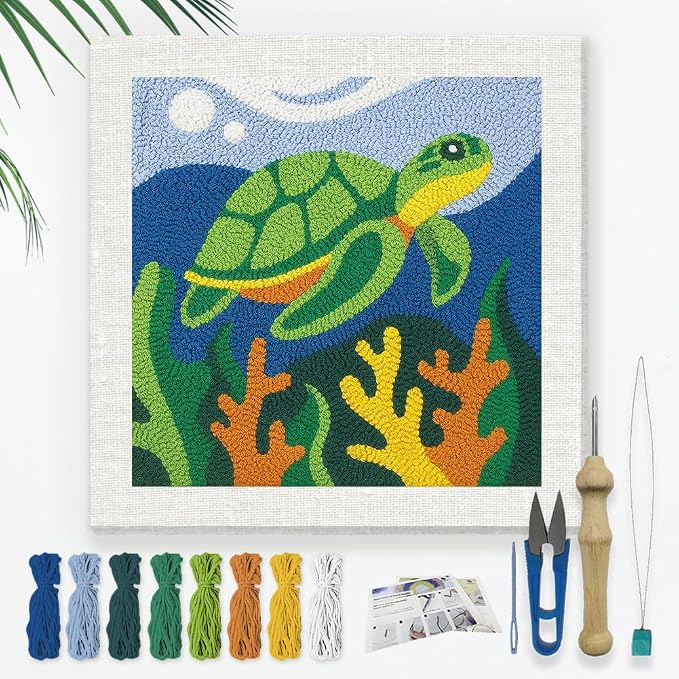 Doodlream Sea Turtle DIY Punch Needle Embroidery Kit by Doodlream