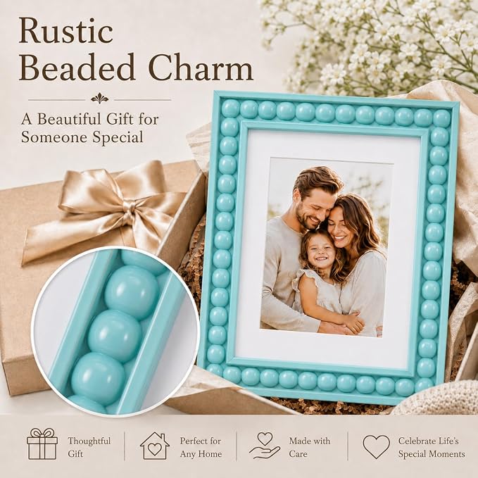 Solid Wood 8x10 Picture Frame Beaded Frame - Image 8