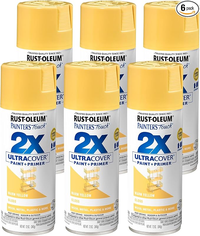 Rust-Oleum Painter's Touch 2X Ultra Cover Spray Paint, Gloss Warm Yellow | by Rust-Oleum