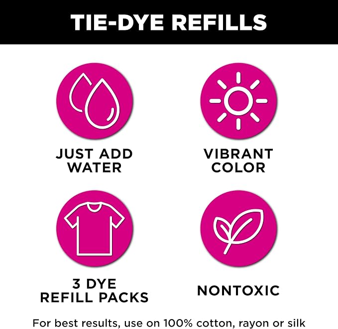 Tulip One-Step Tie-Dye Kit, 3 Fabric Dye Refill Packs - Image 2