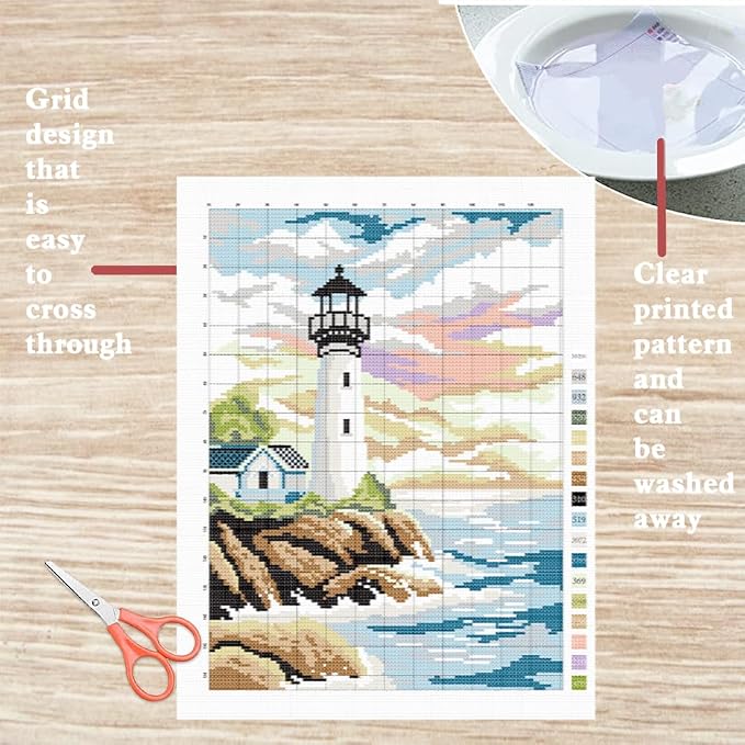 FREEBLOSS Lighthouse Cross Stitch Kit Cross Stitch Starter Kit - Image 3