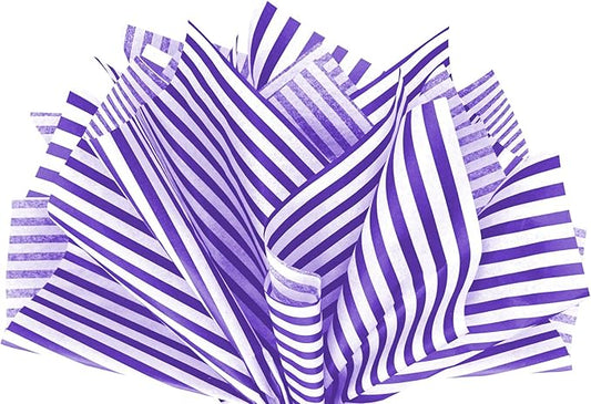 Flexicore Packaging Puple Pin Stripe Print Gift Wrap Tissue Paper Size: 15 Inch X 20 Inch | Count: 10 Sheets | Color: Purple Pin Stripe