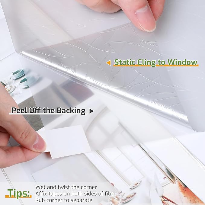 LUTE Rainbow Window Privacy Film, Stained Cling, 35.4" x 118.1" | 3D Decorative - Image 8
