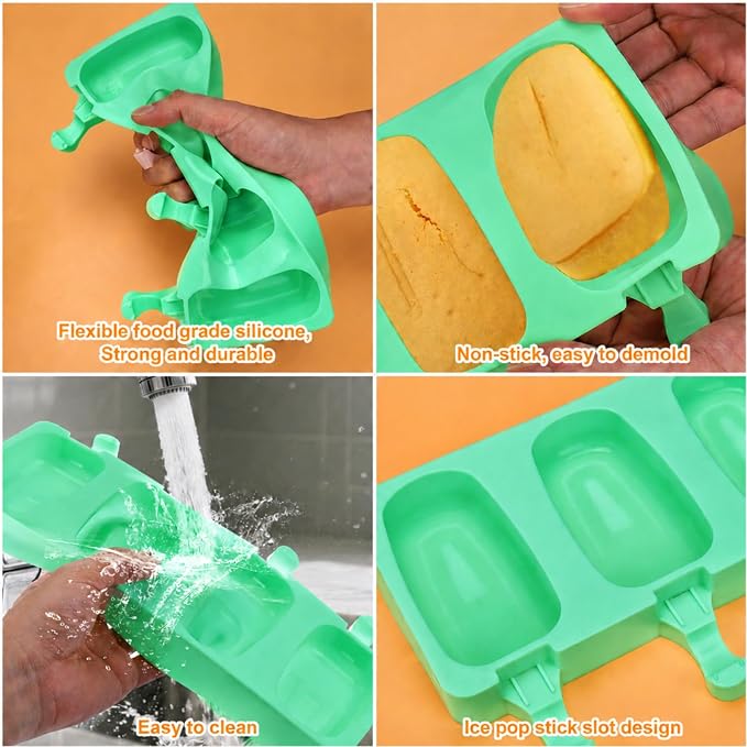 Mity rain 2 Pack Cake Pop Molds Silicone, 8 Cavity Reusable Cakesicle Molds | - Image 8