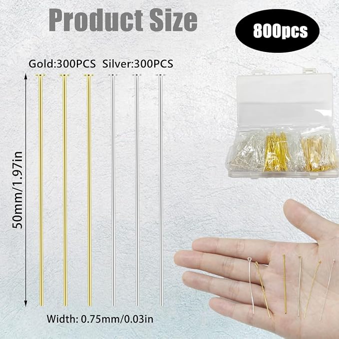 600 Pieces 2 Inch Flat Head Pins - Image 2