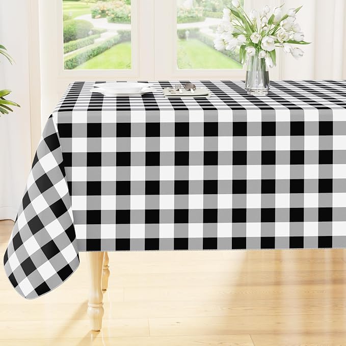 Smiry Rectangle Table Cloth, Waterproof Vinyl Tablecloths by Smiry