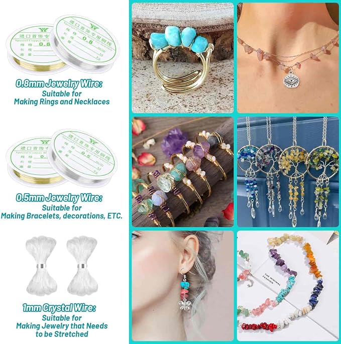 PAXCOO 2278Pcs Crystal Beads for Jewelry Making Supplies, 48 Colors Ring Making - Image 4