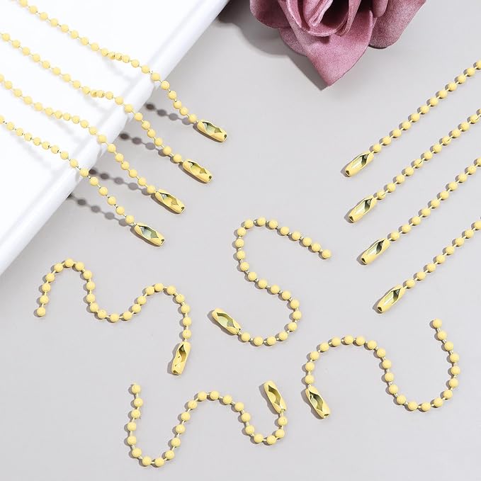 Lemonkey 100Pcs Ball Beads Chains Bulk, 4 Inch Dog Tag Metal Small Chains - Image 6