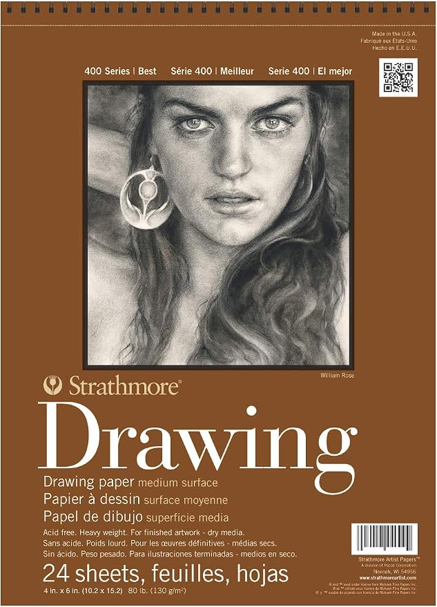 Strathmore (400-1 400 Series Drawing Pad, Medium Surface, 24 Sheets by StrathmorePaper