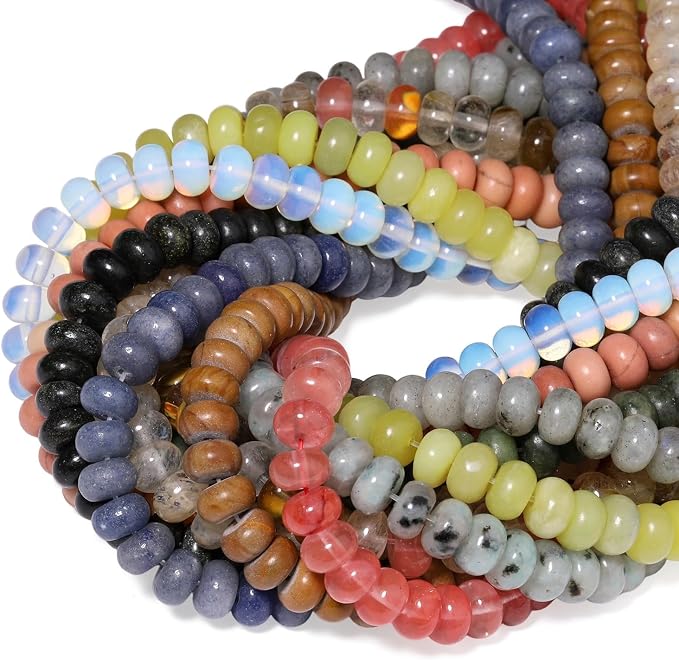 Songxi 5x8mm Natural Opal Stone Rondelle Beads, Gemstone - Image 8