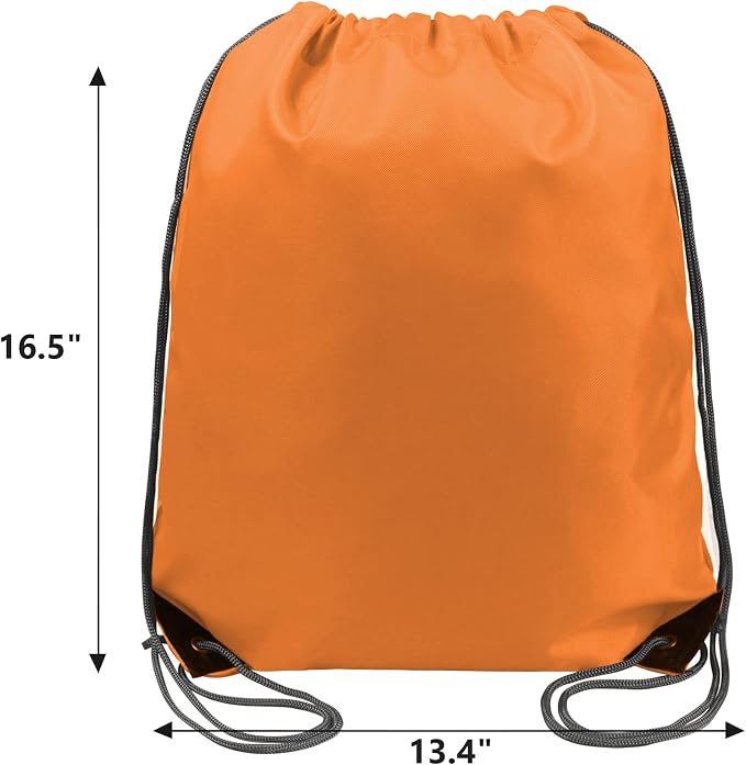 BeeGreen 20 Pieces Orange-String-Bag-Pack-Bulk Durable Cinch Gym Sacks - Image 4