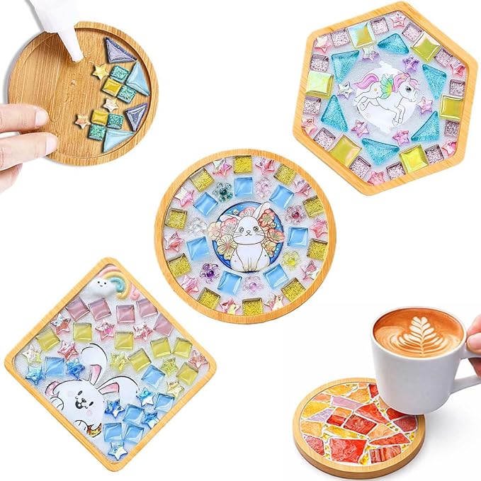GHAHILI 3 Sets DIY Mosaic Kits for Adults Women Glass Mosaic Tiles for Crafts by Unknown