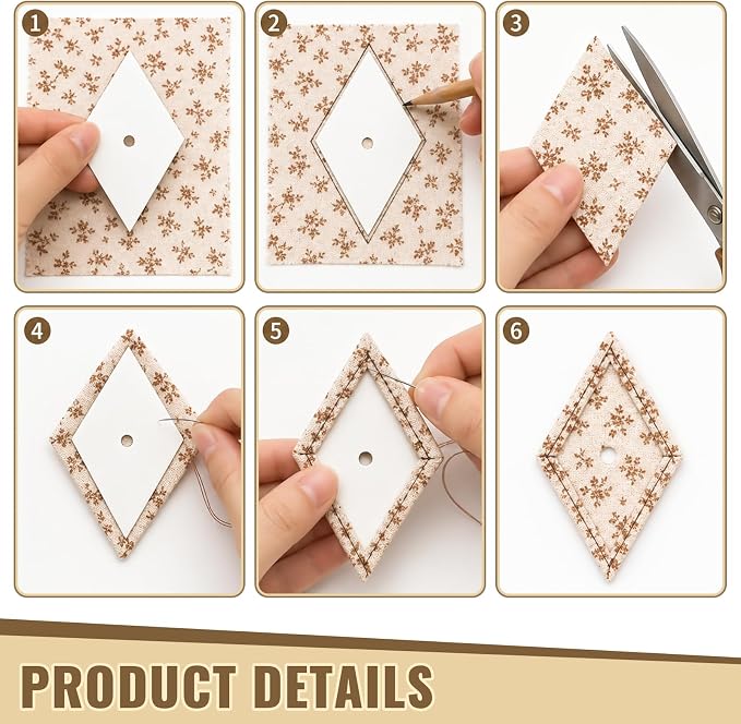 500 PCS 2" Diamond 60 Degrees Piecing Paper Templates, Quilting Templates - Image 4