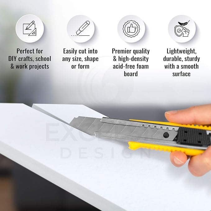 15 Pack Foam Board | White Foam Board 1/8 Inch Thick White Core Mat | Backing Board for Presentations, Signboards, Arts, Display and Crafts with Double-Sided Sheet - 16x20 Inches