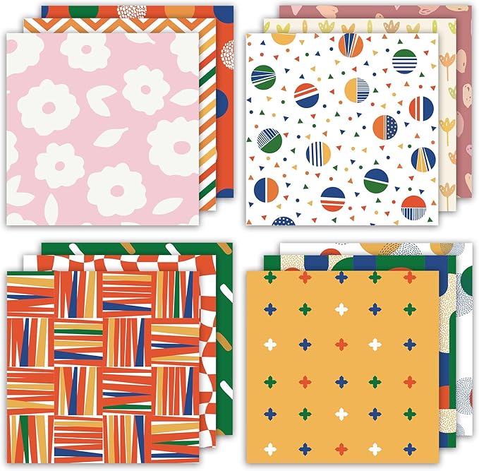 24 Sheets 12 Designs Scrapbook Paper Pad,6"×6” Single-Sided Decopodge Craft Cardstock Paper,Scrapbooking DIY Decorative Background Cardmaking Supplies.Sweet Love