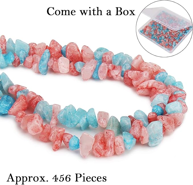 456 PCs Natural Chip Stone Beads, 5-8mm Irregular Multicolor Gemstones Loose - Image 4