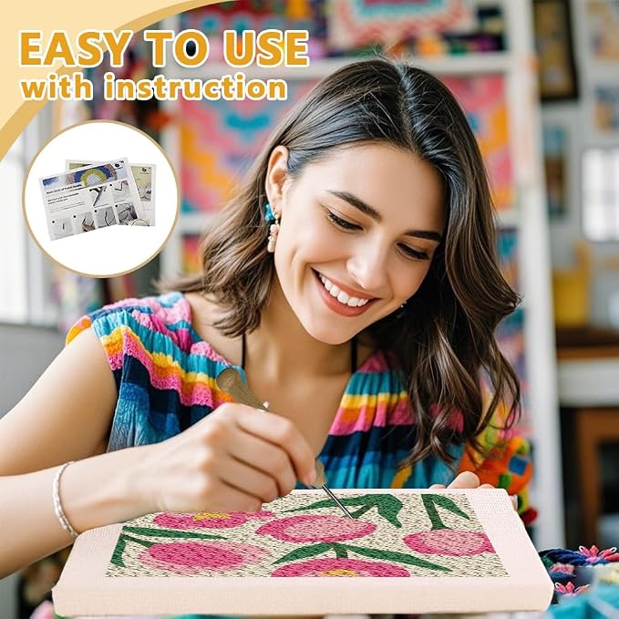 Doodlream Tulips DIY Punch Needle Embroidery Kit - Image 3