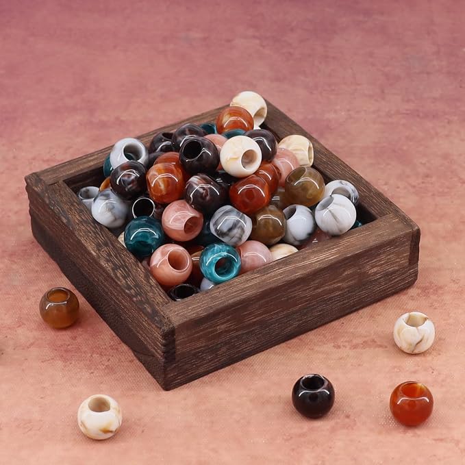 160pcs 12mm Acrylic Mix Color Large Hole Round Beads - Image 2