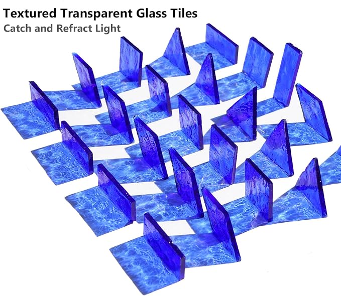Large Size Textured Transparent Glass Tiles, 200g Mixed Shapes Stained Glass - Image 2