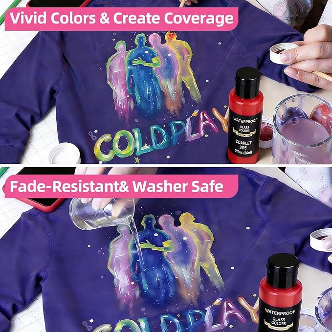 Colorful Fabric Paint Set for Clothes 24 Colors - Image 4