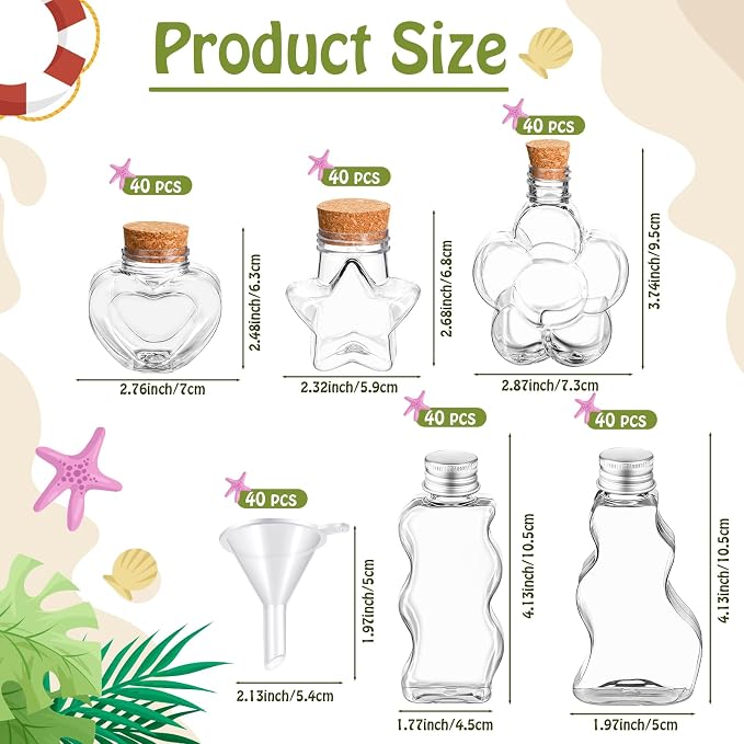 Shappy 200 Pcs Plastic Sand Art Bottles - Image 2