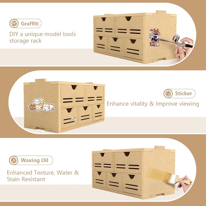 Plastic Model Kit Tool Storage Rack, Drawer Hobby Modeling Tool and Parts - Image 3