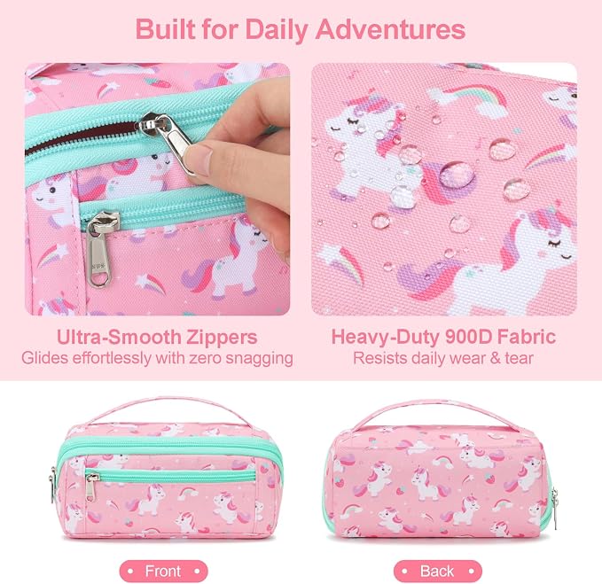 Large Pencil Case for Girls, Aesthetic Kids Pencil Pouch for School, Wide - Image 6