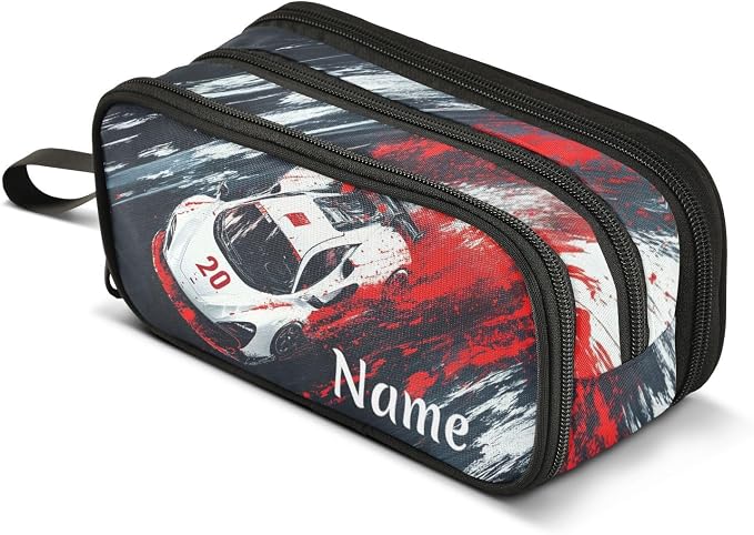 Custom Racing Car Truck Pencil Case Box Boys Girls Personalized Name Large by BOENLE-WELCOMEYOURCOMING