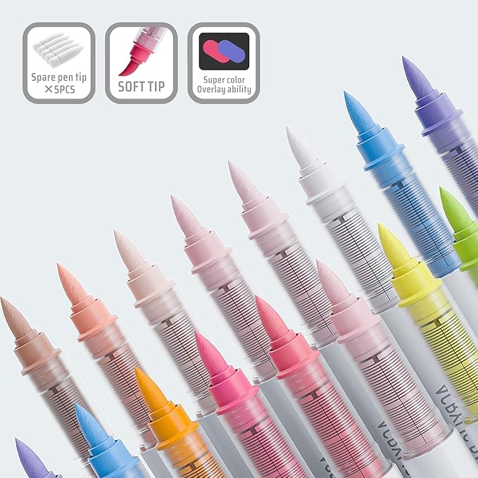 240 Color Acrylic Paint Markers Set – Brush Tips, Quick Dry Permanent Markers for Rock, Egg, Wood, Fabric, Glass, DIY Crafts, Waterproof Fabric Paint Markers for Adult Coloring Books No Bleeding